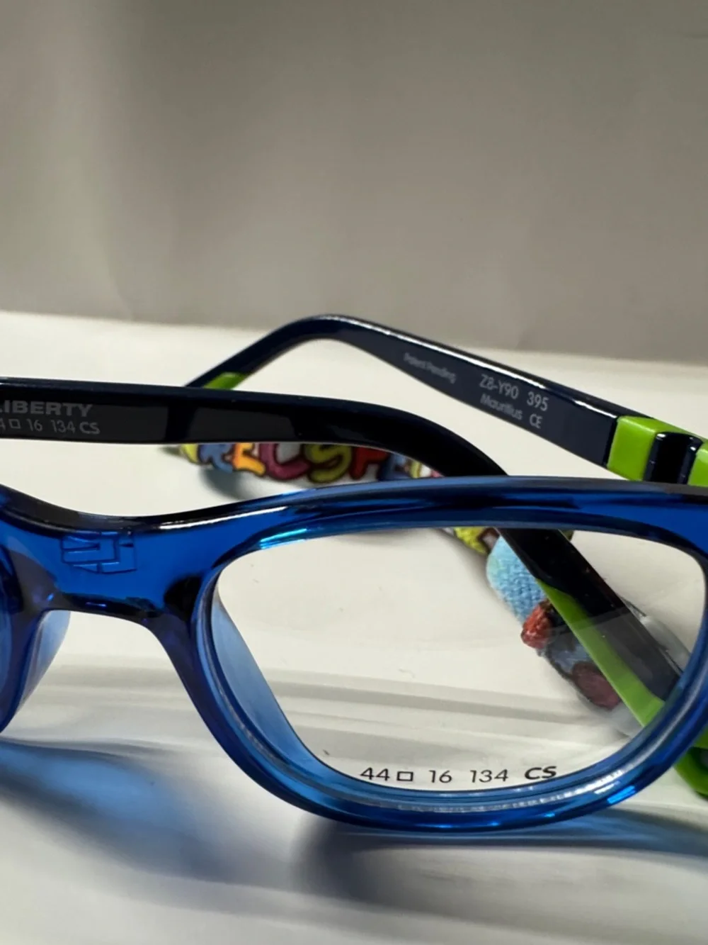 liberty Kids Blue Frames with Lime Green Accents Eyewear